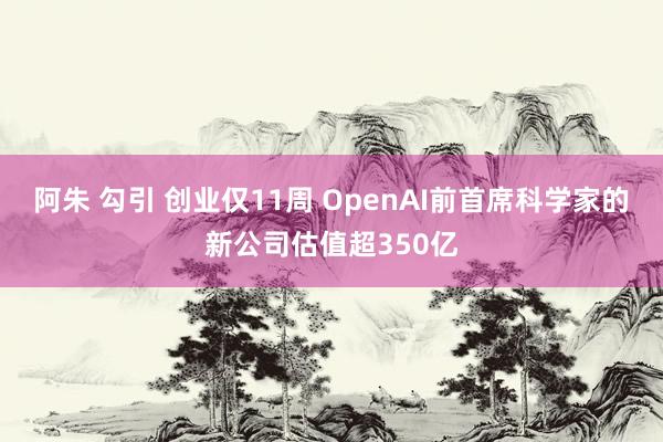 阿朱 勾引 创业仅11周 OpenAI前首席科学家的新公司估值超350亿