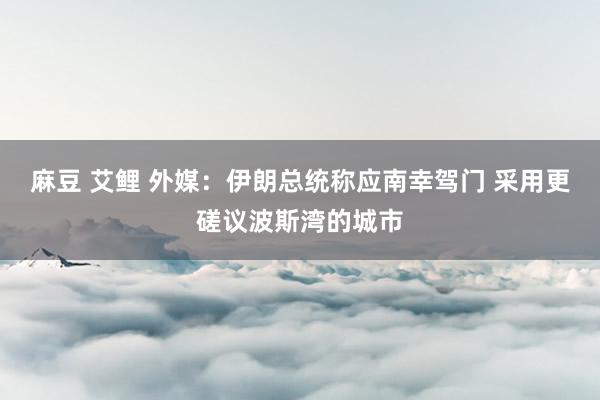 麻豆 艾鲤 外媒：伊朗总统称应南幸驾门 采用更磋议波斯湾的城市