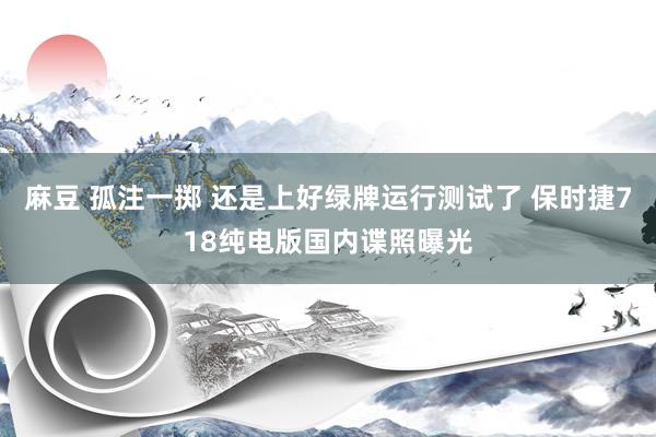 麻豆 孤注一掷 还是上好绿牌运行测试了 保时捷718纯电版国内谍照曝光