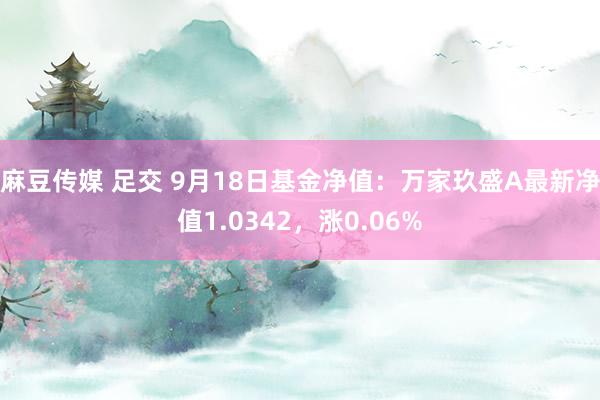 麻豆传媒 足交 9月18日基金净值：万家玖盛A最新净值1.0342，涨0.06%