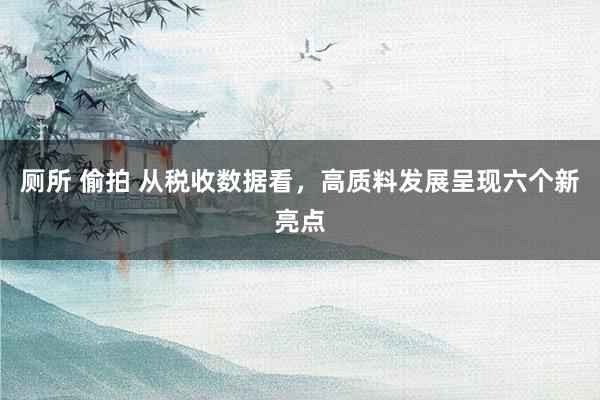 厕所 偷拍 从税收数据看，高质料发展呈现六个新亮点