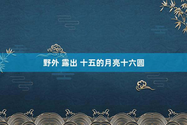 野外 露出 十五的月亮十六圆