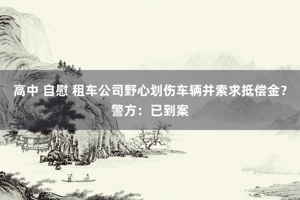 高中 自慰 租车公司野心划伤车辆并索求抵偿金？警方：已到案