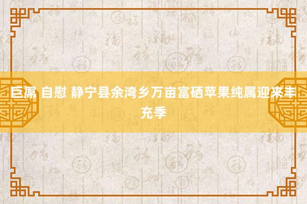 巨屌 自慰 静宁县余湾乡万亩富硒苹果纯属迎来丰充季