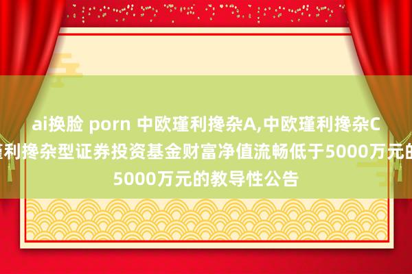 ai换脸 porn 中欧瑾利搀杂A，中欧瑾利搀杂C: 对于中欧瑾利搀杂型证券投资基金财富净值流畅低于5000万元的教导性公告