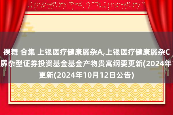 裸舞 合集 上银医疗健康羼杂A，上银医疗健康羼杂C: 上银医疗健康羼杂型证券投资基金基金产物贵寓纲要更新(2024年10月12日公告)