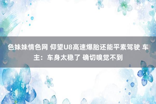 色妹妹情色网 仰望U8高速爆胎还能平素驾驶 车主：车身太稳了 确切嗅觉不到