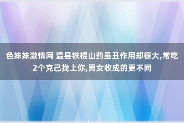 色妹妹激情网 温县铁棍山药虽丑作用却很大，常吃2个克己找上你，男女收成的更不同