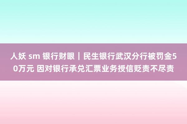 人妖 sm 银行财眼｜民生银行武汉分行被罚金50万元 因对银行承兑汇票业务授信贬责不尽责