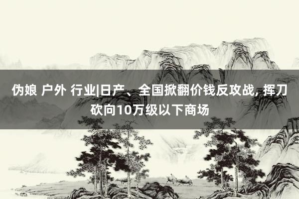 伪娘 户外 行业|日产、全国掀翻价钱反攻战， 挥刀砍向10万级以下商场