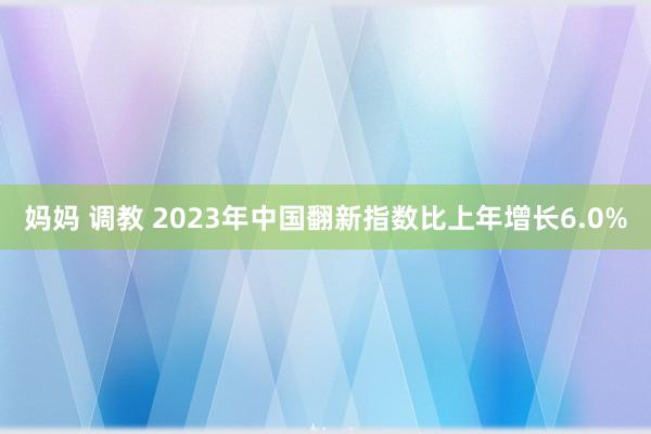 妈妈 调教 2023年中国翻新指数比上年增长6.0%