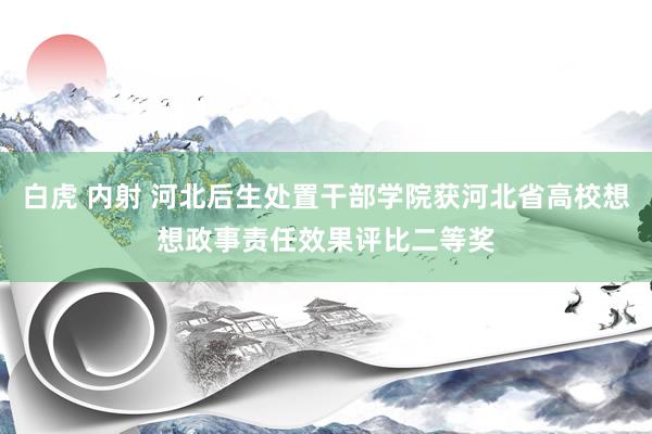 白虎 内射 河北后生处置干部学院获河北省高校想想政事责任效果评比二等奖