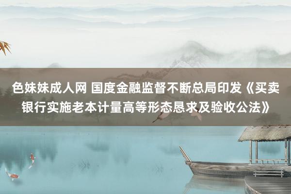 色妹妹成人网 国度金融监督不断总局印发《买卖银行实施老本计量高等形态恳求及验收公法》