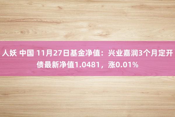 人妖 中国 11月27日基金净值：兴业嘉润3个月定开债最新净值1.0481，涨0.01%