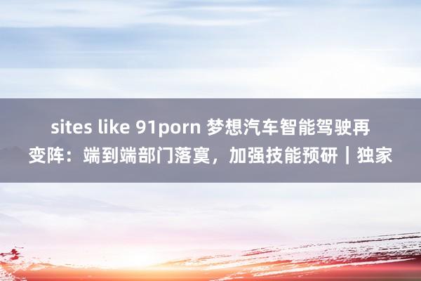 sites like 91porn 梦想汽车智能驾驶再变阵：端到端部门落寞，加强技能预研｜独家