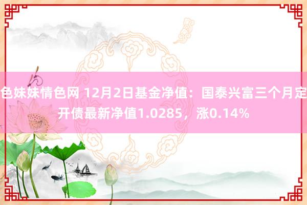 色妹妹情色网 12月2日基金净值：国泰兴富三个月定开债最新净值1.0285，涨0.14%