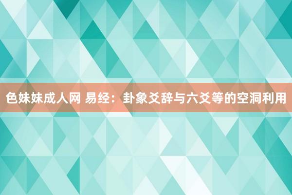 色妹妹成人网 易经：卦象爻辞与六爻等的空洞利用