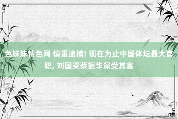 色妹妹情色网 慎重逮捕! 现在为止中国体坛最大官职， 刘国梁蔡振华深受其害