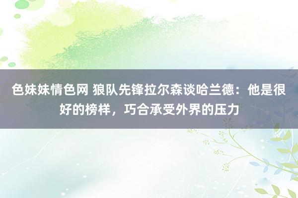 色妹妹情色网 狼队先锋拉尔森谈哈兰德：他是很好的榜样，巧合承受外界的压力